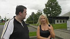 Gina bends over for fingering and doggystyle blowjob in casting interview with Tom. Cumshot seals the deal.