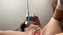 This young vixen explores her curves with a mirror leading to double creamy intense solo peaks