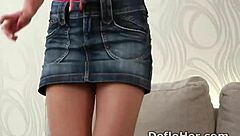 What Happens When Slim And Pretty Audrey White Caresses Her Entire Body In Close Up