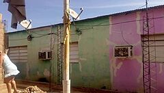 Neighbor can't resist staring at my big ass in short dress