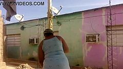 Neighbor can't resist staring at my big ass in short dress