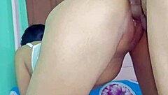 Whoa, this perfect body teen 18+ rides boyfriend for creampie