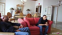 Hey, you think this short hair ebony teen Diamond Princess can handle that rough MMF threesome with huge cocks and cumshots?