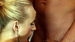 i enjoy a relaxing foot massage turning into close moment by the sink with this charming blonde