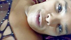 Brazilian ebony crossdresser gives blowjob to masked guy until quick creampie in fetish encounter