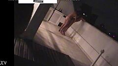 hey, they sneak out of the party discreetly but get caught fucking on the penthouse balcony in this amateur brazilian hidden cam spy vid 😏