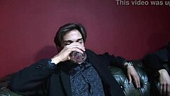 Black haired brunette beauty takes deepthroat and double penetration outdoors with facial finish.