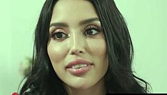 vanessa sky takes big cock deep in her ass sideways with sloppy brunette blowjob