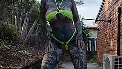 Micro Bikini Twerking And Pole Dancing With Melody Radford In Outdoor Solo Performance