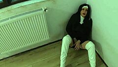 Slutty Nun in Lingerie Deepthroats Cumshot as Nympho Maid Worships Big Ass in Cosplay Compilation