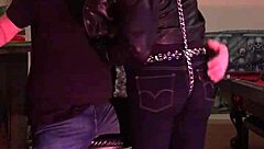 cherry submits as her tight jeans get a firm spanking in the submissive encounter