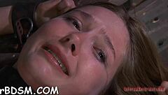 Filthy Blonde Girl Masturbates With Bondage Toys In Intense BDSM Session After Dinner