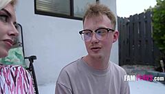 Wow, check out those pierced nipples on milf Cubbi Thompson flashing by the pool!