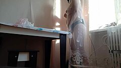 i caught the lady masturbating behind the curtain