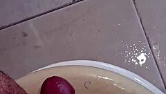 Creampie Solo Masturbation Leaves Bathroom All Sticky