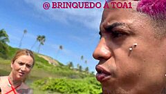 Petite Teen Babe Takes Monster Big Cock in Amateur Anal Assfucking with Creampie in Outdoor Public POV