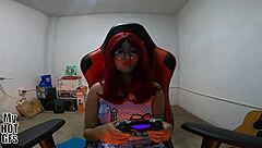 Petite Redhead Teen Begs To Play With Her Cute Pussy And Fill It With Cum During Video Games In Missionary Riding