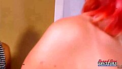 Skinny Jackie and exotic Trinity share cock sucking while masturbating 😏