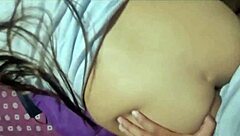 Popular student teen bangs tight pussy in real homemade creampie video with long hair latina girlfriend