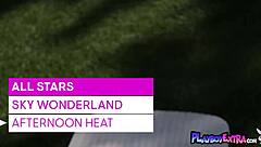 Hey, check out this all-natural blonde teen 18+ enjoying a sunny outdoor striptease and sunbath