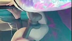 Redhead milf rides huge black dildo in big ass femdom action