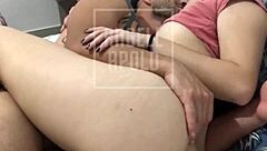 Horny girlfriend masturbates sucks and fucks until creampie