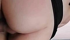 Hot girl rides hard with her tight pink pussy on stepbrother in homemade amateur doggystyle pov action.