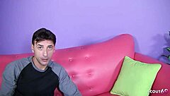 Hey, this nymphomaniac mature lady shows a petite 18+ girl with small tits how to handle a massive cock in ffm threesome casting