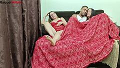 Brazilian girlfriend shares sofa with muscular friend for intense squirting and bisexual licking session