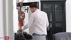 Petite blonde Herda Wisky seduces hung stranger for blowjob, doggystyle, and facial cumshot