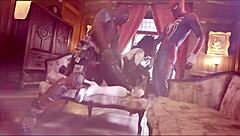 Voyeur babe spies on couple fucking and joins for hot threesome