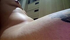fresh out of the shower this curvy latina amateur felt the urge to use a dildo doggystyle until climax
