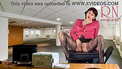 Why resist when this naked secretary strips, teases her boss with heels, stockings, and wild cunt masturbation?