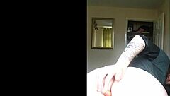 my dildo stretches my tight teen 18+ ass in solo play