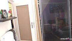 hey, postman catches german teen 18+ tight tini and convinces her for huge cock doggystyle