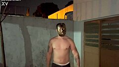 Redhead amateur gives halloween blowjob with ball licking deepthroat cumshot facial during sensual massage parody