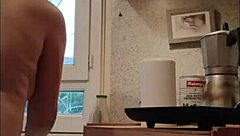 Intriguing French housewife bound in handcuffs as submissive maid for spanking