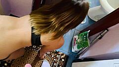 Hot Babe Gulps Piss, Gets Facefucked Hard, Swallows Cum!