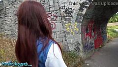 public agent spots beautiful stranger with perfect body big tits gives pov blowjob then hardcore sex outdoors