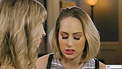 Lesbian couple Carter Cruise and Mackenzie Moss lick pussies