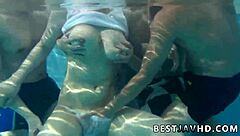 Suzuna Komiya Gives Oral By Pool Before Intense Japanese Group Sex Scene With Big Tits