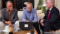 Provocative Old Guys Gangbang Blonde Teen with Blowjobs and Cumshots?