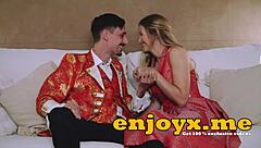 i adore busty blonde with shaved pussy who loves deepthroating huge cock in full hd