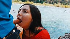 Passionate Outdoor Blowjob from Babe Wife in Natural Setting
