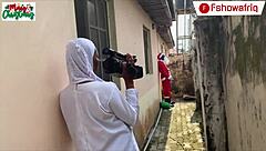 Amateur ebony chubby bent over doggystyle wet pussy outdoor christmas gift