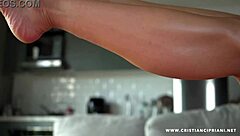 colombian latina indulges in quick foot fetish play