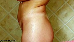 teen blonde model took a shower