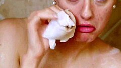 gorgeous blonde took a shower after her photoshoot