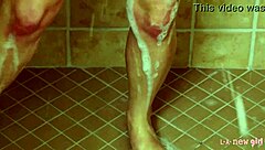 gorgeous blonde took a shower after her photoshoot