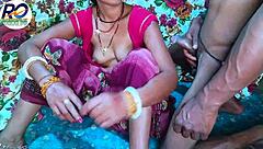 This desi babe looks so cool having sex in red saree, says Claire Vais with hindi audio.